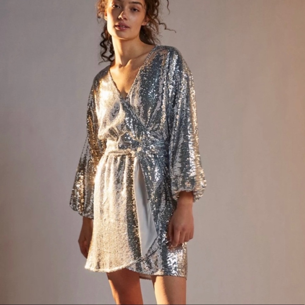 Anthropologie Lisabette Sequined Mini Dress
